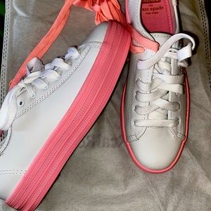 Jed Kate Spade white and Pink platform sneakers